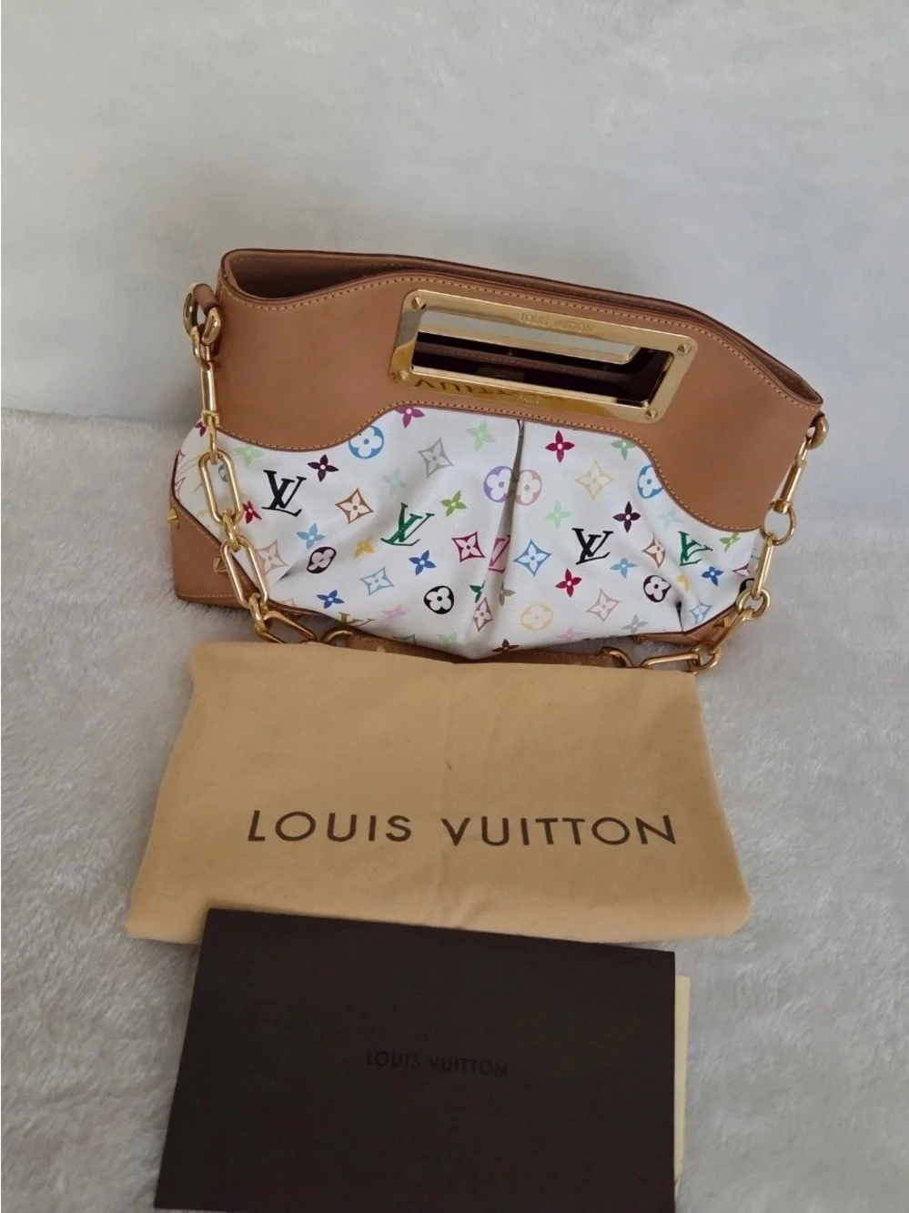 Louis Vuitton Judy MM White Multicolore Murakami Bag